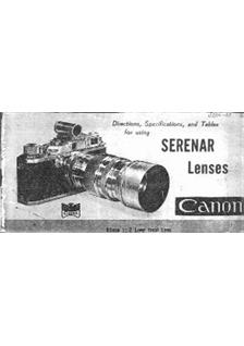 Canon S Lenses manual. Camera Instructions.